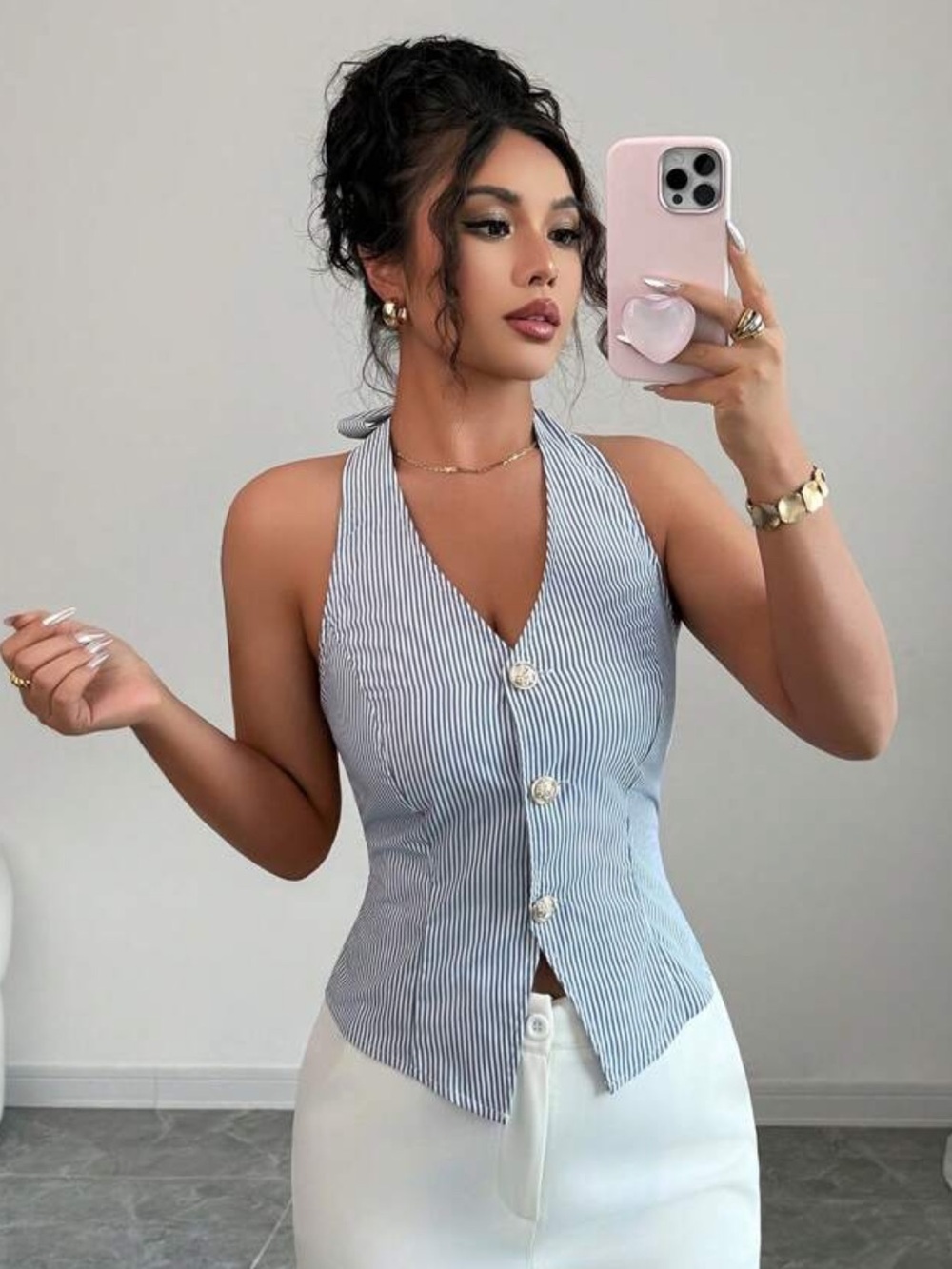 SHEIN• Striped Halter Top